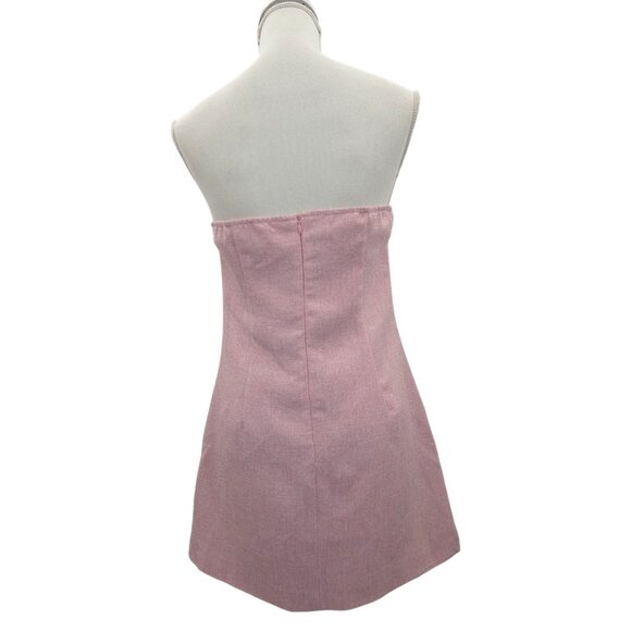 NWT Cider Pink Strapless Bow Mini Dress M Coquette Barbiecore Mean Girls - Picture 2 of 13